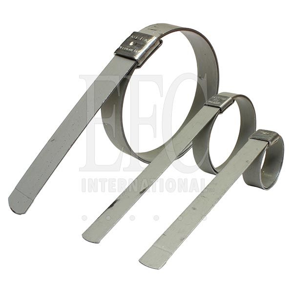 Band-It Free-End Clamps, 3 1/4 in dia, 1/4 in x 16 in, Stainless