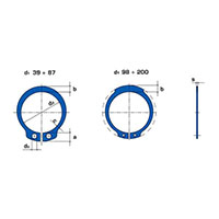 Beneri® Reverse Lug Axially Mounted External Retaining Rings for Shafts - 3